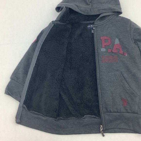 U.S. Polo Assn. | Boy's Zip-Up Sweater | Grey | Various Sizes - Picture 3 of 4